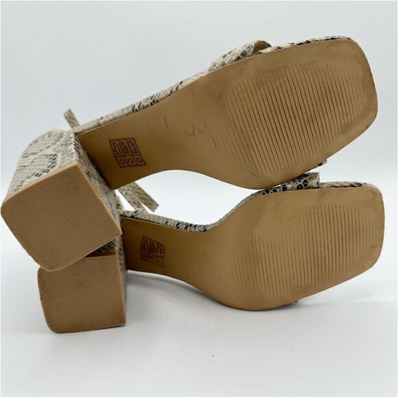 RAID Snake Print Ankle Strap Chunky Heel Sandals Sz 7.5 M - Picture 11 of 12